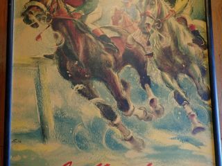 Vintage 1952 St Moritz Winter Horse Race - Mid Century Travel Poster Switzerland 3