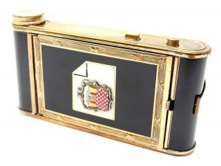 Vintage Enamel Compact Vanity Case With Badge Of Iserlohn - Uk Dealer
