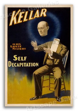 1897 Kellar The Magician Decapitation Illusion Vintage Style Magic Poster 20x30