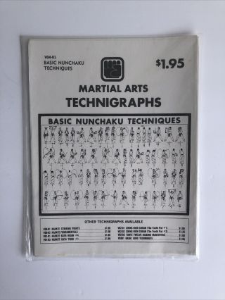 Vintage Martial Arts Technigraph Basic Nunchaku Techniques Large Poster |