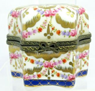 Vintage Perfume Porcelain Flowers Box.  4.  Bottles.  Its From France
