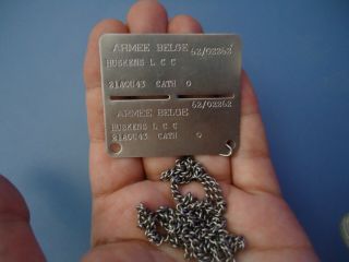 Belgium Army Military Sign Dog Tag