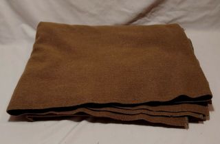 Vintage Wwll Military Us Army Wool Blanket Olive Drab 75 " X 60 "