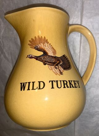 Wild Turkey Bourbon Whiskey Pitcher Staffordshire Pottery Made In England 24oz