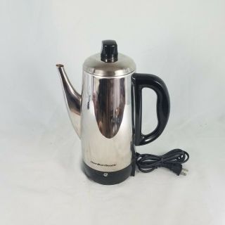 Hamilton Beach Model 40616 Chrome Electric Coffee Percolator 4 To 12 Cup
