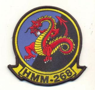 4.  5 " Marine Corps Hmm - 268 Red Dragons Helicopter Squad Embroidered Jacket Patch