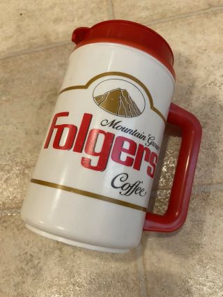 Vintage Whirley Industries Thermo Hot/cold Folgers Insulated Coffee Travel Mug