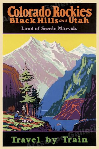 Colorado Rockies - Black Hills And Utah 1920s Vintage Travel Poster - 24x36
