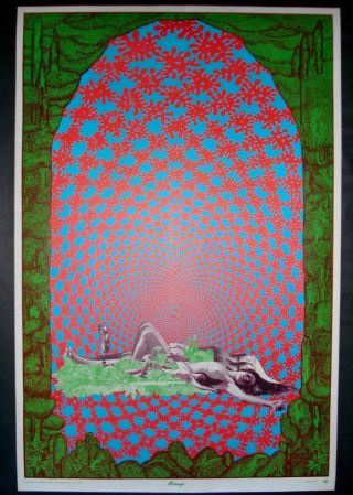 Vintage Satty Mirage Poster Psychedelic Celestial Arts San Francisco 1969 Nos