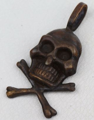 Pendant Skull Bones Crossbones Biker Man Military Gothick Army Bronze 33x18x6 Mm