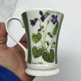 Pedestal Coffee Cup Mug Crown Trent Fine Bone China Sweet Violet Hand Decorated