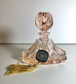 Vintage Victoria’s Secret Pale Pink Glass Perfume Bottle With Stopper & Tassel