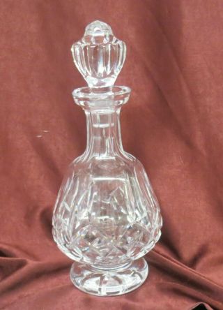 Vintage Crystal Clear Cut Glass Liquor Whisky Wine Decanter Bottle W/stopper