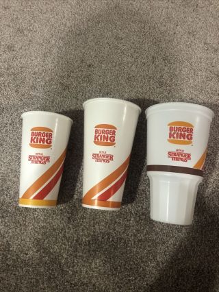 Stranger Things Burger King Cups All Three Sizes