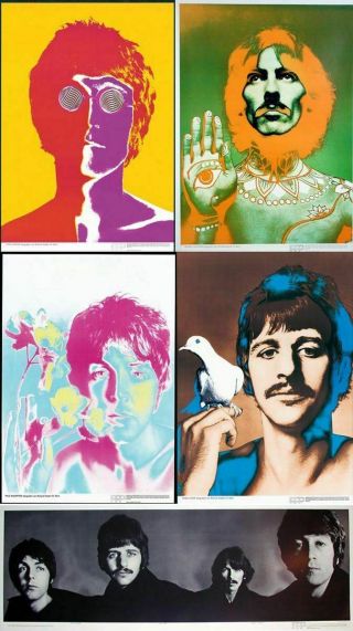 Authentic Beatles Poster Set 5 By Richard Avedon Done In 1967