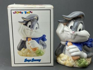 Bugs Bunny Cookie Jar Carrot Looney Tunes Ceramic Warner Bros 1993 W/box