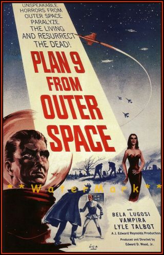 Plan 9 From Outer Space 1959 Science Fiction Horror Film Vintage Poster Print