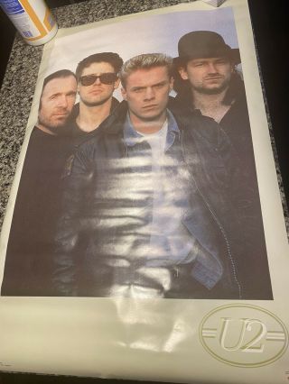 Vintage Poster U2 Music Memorabilia Rock Band Pinup 1980s Group Shot