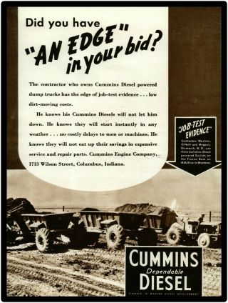 Cummins Diesel Engines Metal Sign: Shown In Euclids On Fresno Dam Project