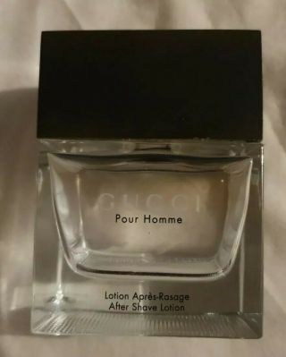 Gucci Pour Homme 100ml Aftershave Lotion Empty Rare & Collectable Glass Bottle