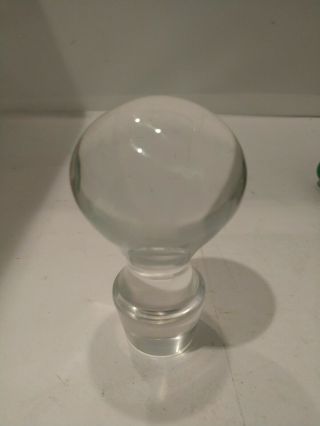 Vintage Crystal Glass Wine Liquor Bottle Decanter Stopper Topper 3.  5 " X 2 "