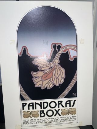 Vintage David Lance Goines 1975 Poster Pandora’s Box Wheeler Auditorium