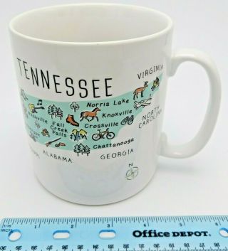 222 Fifth My Place Jumbo Coffee Soup Mug Tennessee State Map Fine China Oversize