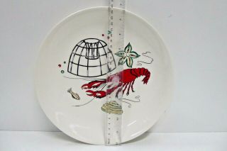 Crown Devon Fielding England Oceania Lobster Net Plate Art Deco Kitsch Seahorse
