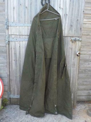 Vintage 1976 Polish ? Army Waterproof Trench Cape / Groundsheet / Tent Vgc 3