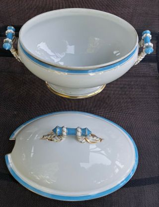 Czech Porcelain Soup Tureen Fine And Elegant C.  1800 