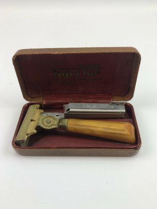 Vintage Schick Injector Safety Razor,  W/ Case & Blades,  1939