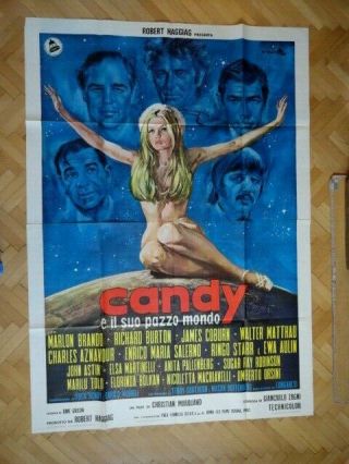 Italian Movie Two Sheets Poster " Candy " 1970 Brando,  Burton,  Coburn,  Ringo Star