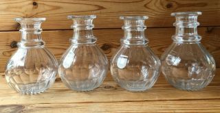 4 X Vintage Victorian / Georgian Small Cut Glass Bottles Decanters Carafe Water