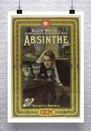 Absinthe Gem Vintage Advertising Poster Giclee Print On Canvas Or Paper