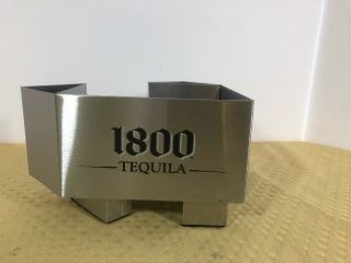 1800 Tequila Stainless Steel Napkin Swizzle Straw Bar Pub Caddy Holder