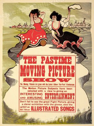 1913 Silent Movie " Moving Picture Show " Vintage Style Advertising Poster - 20x28