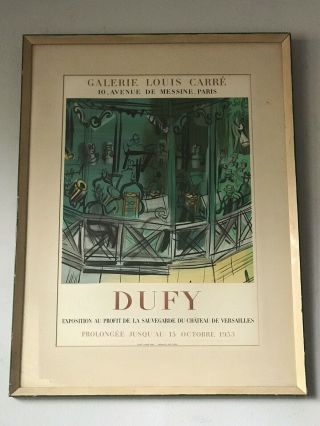 Raoul Dufy French Exhibition Lithograph Poster 1953 Vintage Modern Expressionist