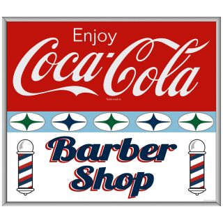 Enjoy Coca - Cola Barber Shop Decal 1960s Roadside Style 24 X 21