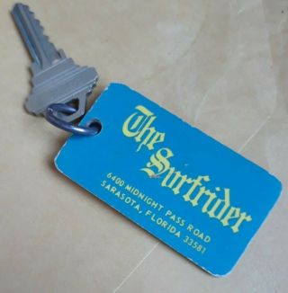 Rare The Surfrider Motel Fob & Key Sarasota Florida Siesta Key