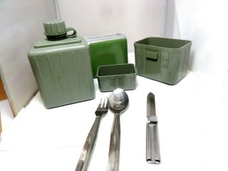 Yugoslavian Army Mess Tin Cook Set Flask Cutlery Set Case