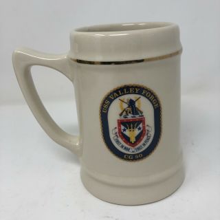 Usn Us Navy Uss Valley Forge Cg - 50 Ships Crest Logo Custom Mug Cup Stein 5 "