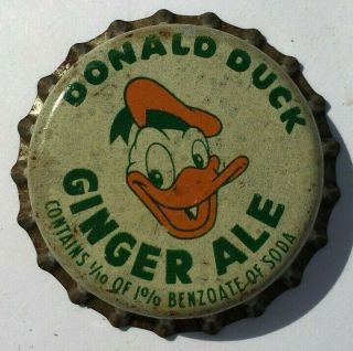 Donald Duck Ginger Ale Soda Bottle Cap; Chatanooga,  Tn; Walt Disney; Cork