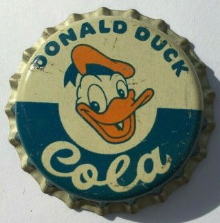 Donald Duck Cola Soda Bottle Cap; Salem,  Mass.  ; 1955; Walt Disney; Cork