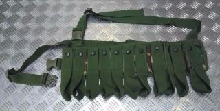 British Army Issue 40mm 11 Pouch Grenade Bandolier Woodland Camo -