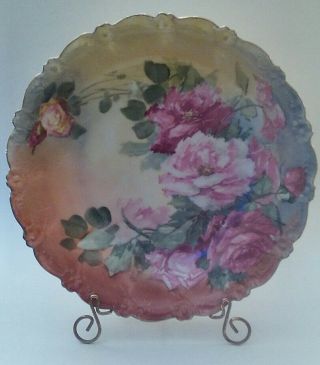 Antique Limoges L.  R.  L.  Porcelain Hand Painted & Signed Floral Bowl Dish France