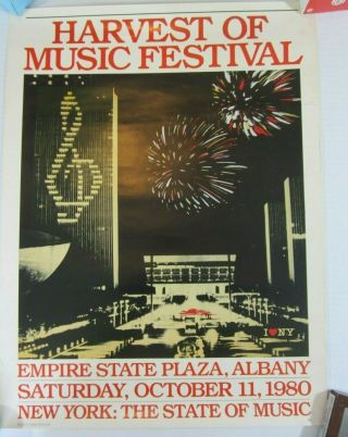 Rare Harvest Of Music Festival Poster 1980 Governor Hugh Carey - Music