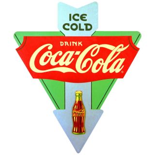 Drink Coca - Cola Ice Cold Triangle Wall Decal 20 X 24 Vintage Style Kitchen
