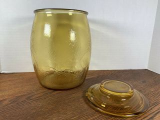 Vintage Amber Glass Mushroom Canister/Cookie Jar 3