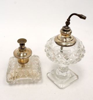 Glass Perfume/scent Bottles Marked Sterling Silver - P04
