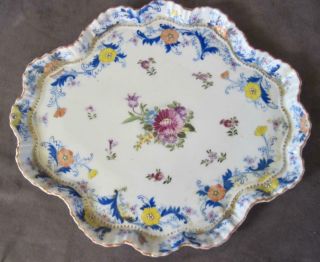 Vintage Oriental Floral Blue Accents 10 " X 11.  5 " Dresser Tray